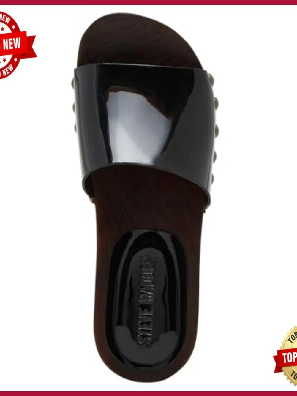 Slide Sandals with Block Heel and Ankle Strap